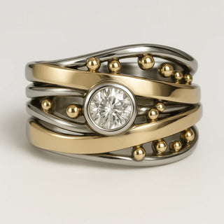 Royal - Vintage-Ring mit Zirkonia-Einlage in Gold