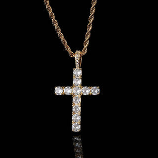 Moissanite Kreuzkette | Gold