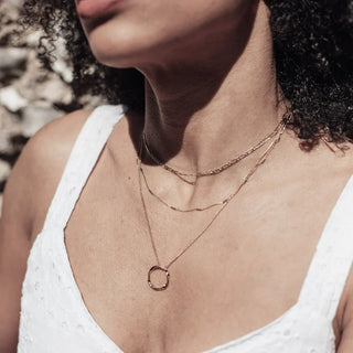 Offene dreireihige Halskette | Gold