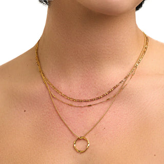 Offene dreireihige Halskette | Gold