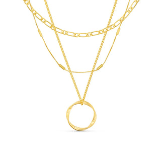 Offene dreireihige Halskette | Gold