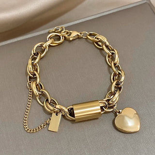 Herzförmiges klobiges Armband | Gold