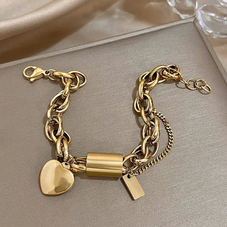 Herzförmiges klobiges Armband | Gold