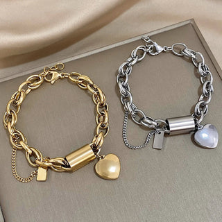 Herzförmiges klobiges Armband | Gold