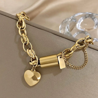 Herzförmiges klobiges Armband | Gold