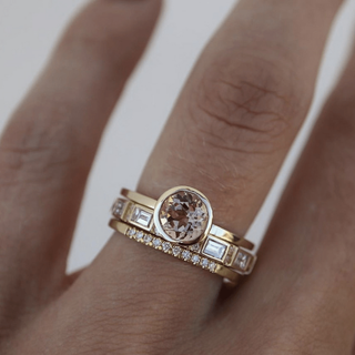 Hoffnung – Goldring-Set mit Kristall-Inlay